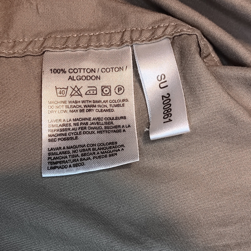 DKNY Khaki Button Front Long Sleeve Shirt - Picture 7 of 7